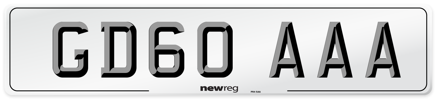 GD60 AAA Number Plate from New Reg